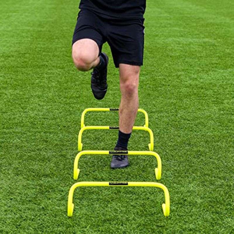 Bufftee 6inch Agility Hurdle 4Pack &amp; Bufftee Agility Hurdle Training Drills