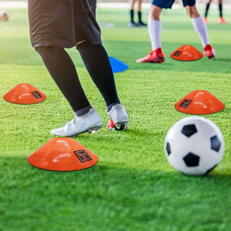 Bufftee Flat Markers Training Cones 10 Pack &amp; Bufftee Cones Training Drills