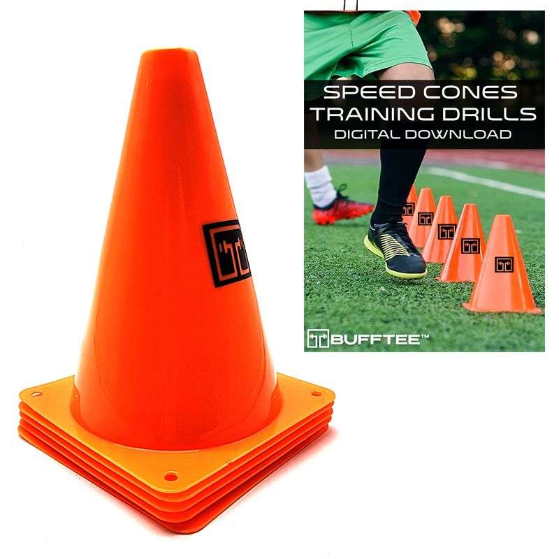 Bufftee Training Cone Speed Cones 5Pack &amp; Bufftee Cones Training Drills
