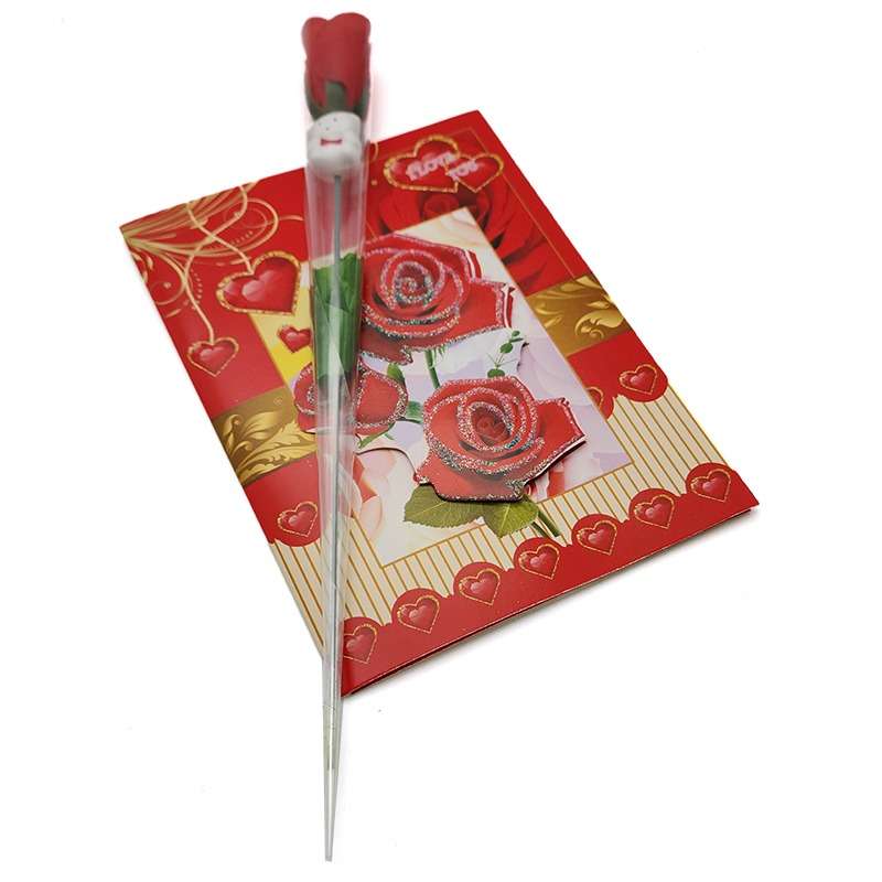 pX Happy Valentines Day Greeting Card-Musical Led Card and Forever Rose