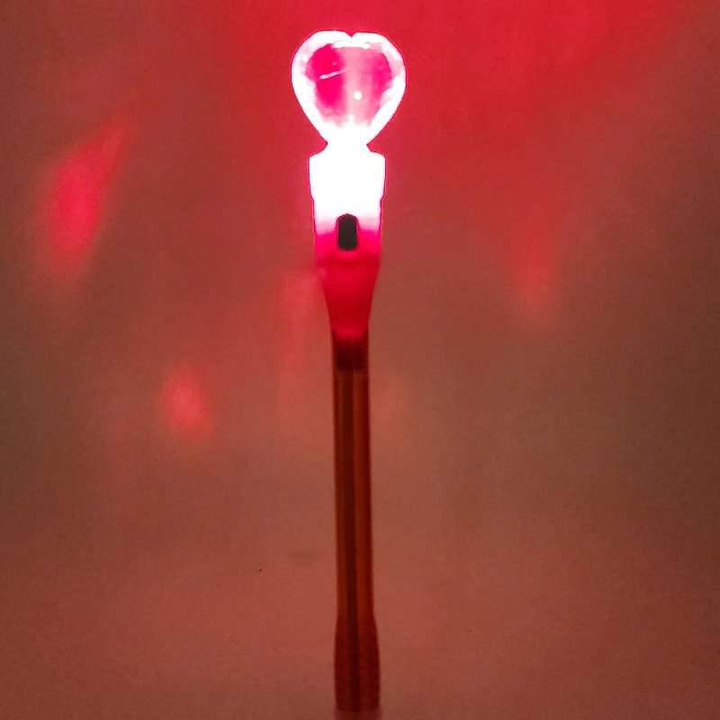pX Red Led Light Up Heart Pen-Valentines Day Gift Blue Ink Pen