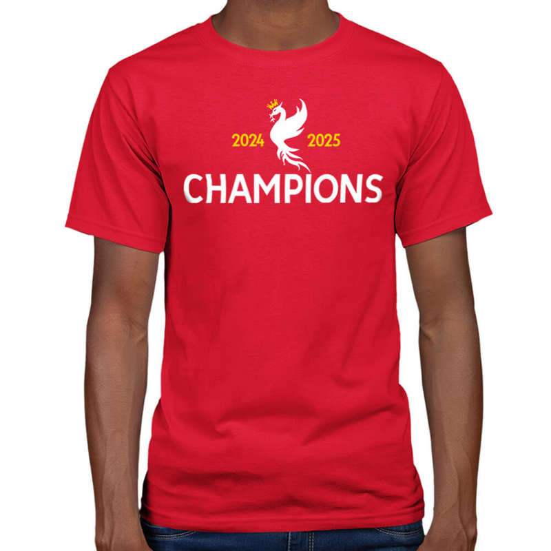 Bufftee League Champions 2024-2025 Liver-Bird Home Supporter Jersey Style T-shirt