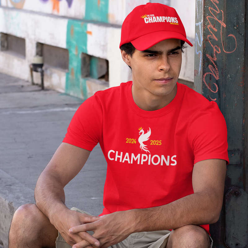 Bufftee League Champions 2024-2025 Liver-Bird Home Supporter Jersey Style T-shirt