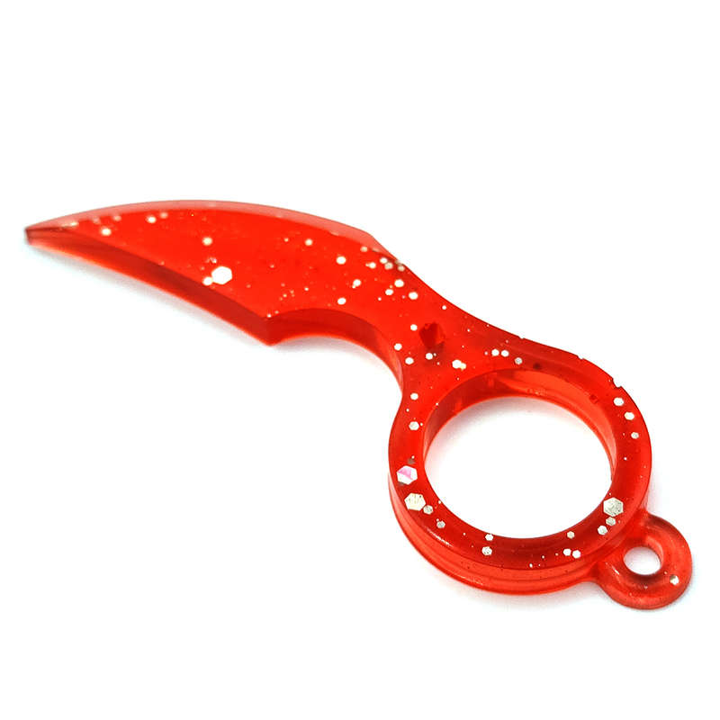 pX Scarlet Assassin Blade Resin Keyring Attachment Red Glitter Keychain Accessory