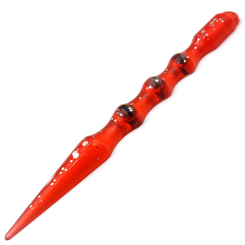 pX Tigers Eye &amp; Jade Protection Dagger-Scarlett Resin Kubaton Style Keychain Accessory