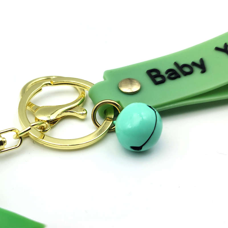 Baby Yoda Doll Keychain with Gold Keyring-Bell &amp; Silicone Strap Bag Charm with Baby Yod...