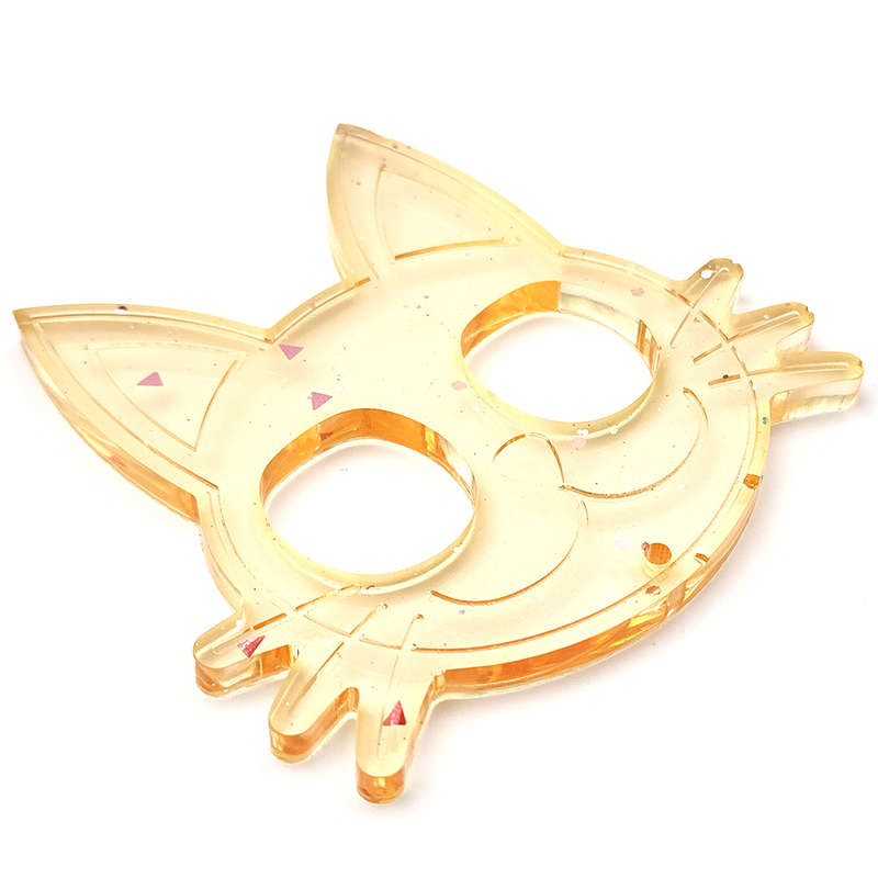 pX Cat Knuckle Duster Resin Mould KeyringSpeckle Glitter Keychain Accessory