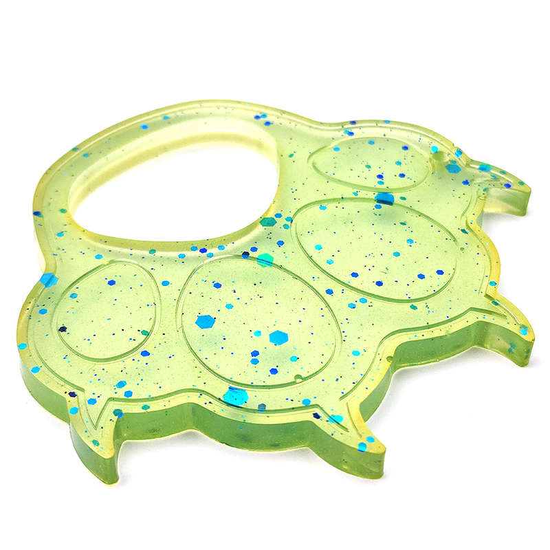 pX Ocean Green Glitter Resin Paw Mould Keyring with ClawsCute Keychain Accessory for Women