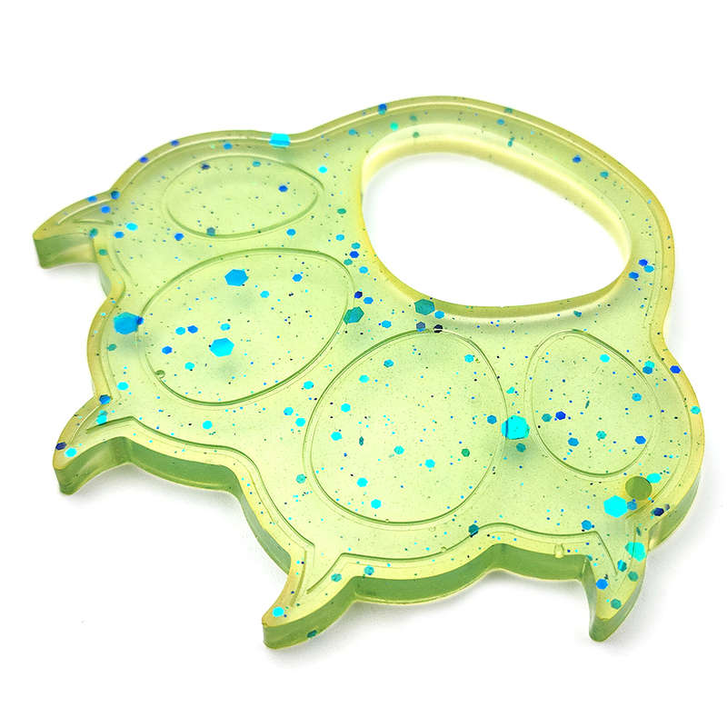 pX Ocean Green Glitter Resin Paw Mould Keyring with ClawsCute Keychain Accessory for Women