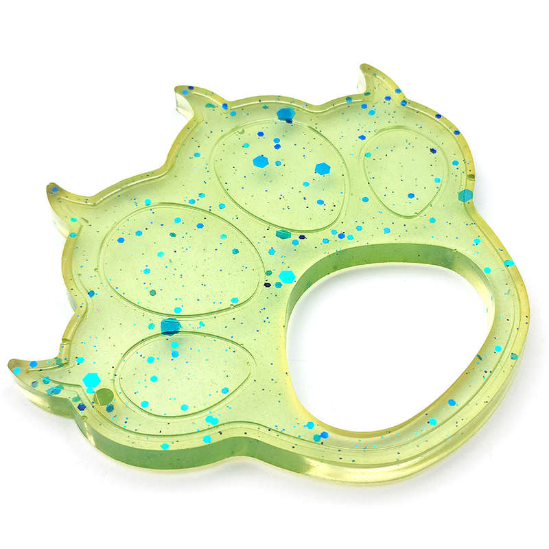pX Ocean Green Glitter Resin Paw Mould Keyring with ClawsCute Keychain Accessory for Women