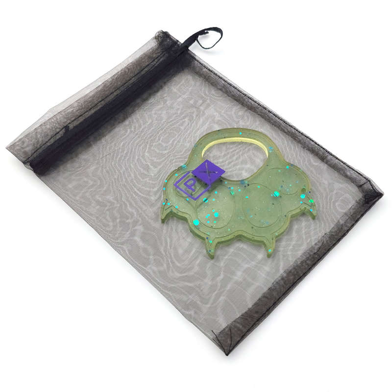 pX Ocean Green Glitter Resin Paw Mould Keyring with ClawsCute Keychain Accessory for Women