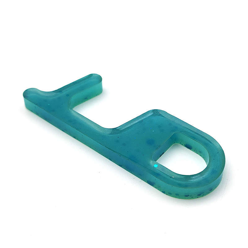 pX No Touch Door Handle Resin Mould Keyring AttachmentSmall Blue Glitter Keychain Accessory
