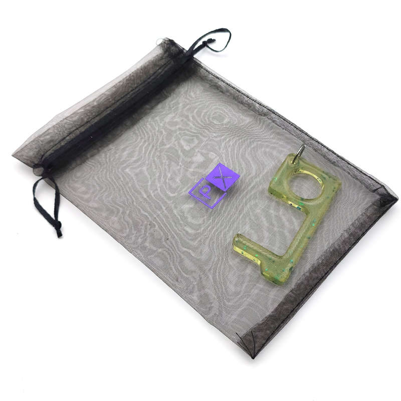 pX No Touch Door Handle Resin Mould Keyring Attachment Square Glitter Keychain Accessory