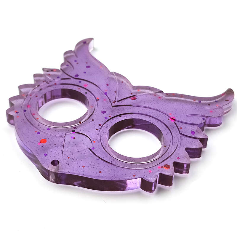 pX Purple Owl Knuckle Duster Keyring Attachment-Speckle Glitter Keychain Accessory