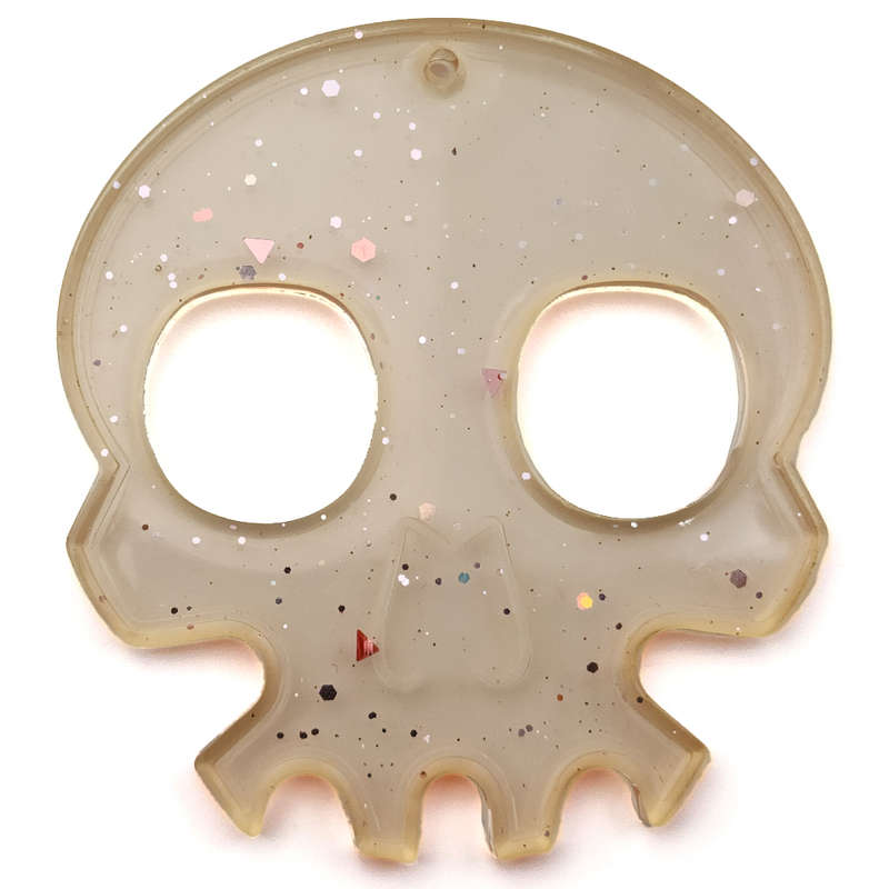 pX Skull Knuckle Duster Resin Mould KeyringSpeckle Glitter Keychain Accessory