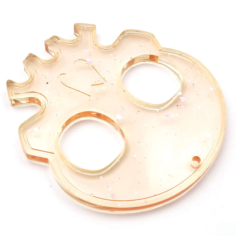 pX Skull Knuckle Duster Resin Mould KeyringSpeckle Glitter Keychain Accessory