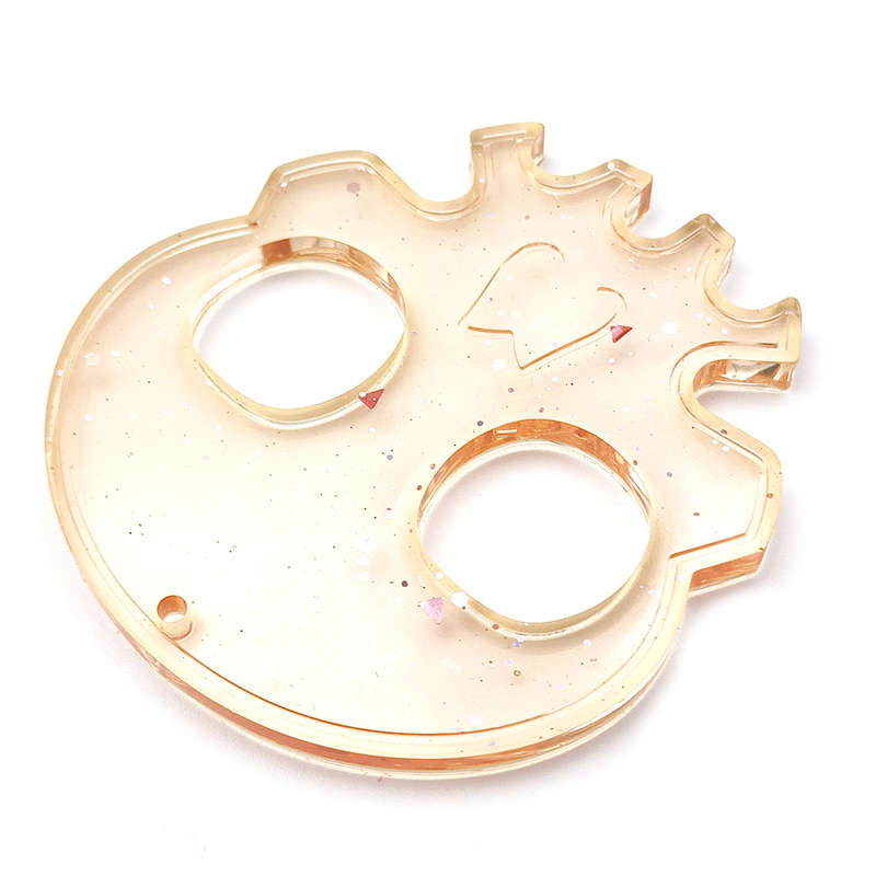 pX Skull Knuckle Duster Resin Mould KeyringSpeckle Glitter Keychain Accessory