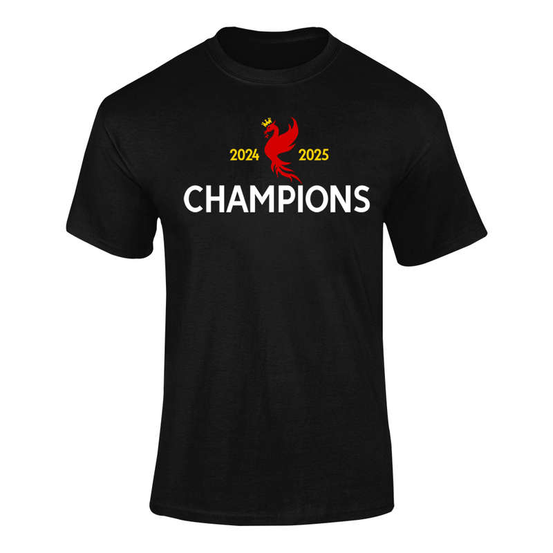 Bufftee League Champions 2024-2025 Liver-Bird Away Supporters Jersey Style T-shirt