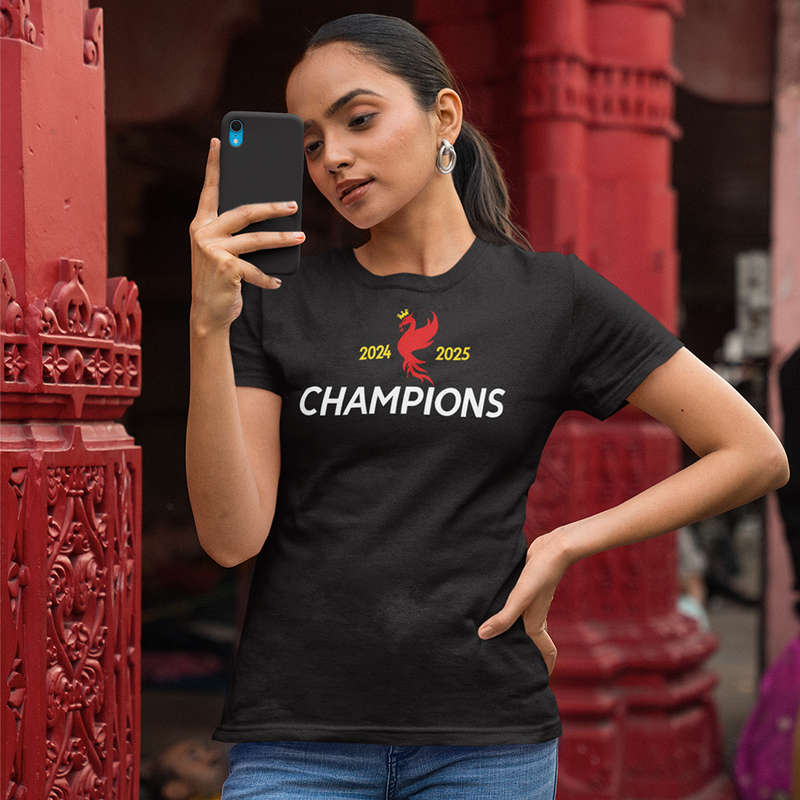 Bufftee League Champions 2024-2025 Liver-Bird Away Supporters Jersey Style T-shirt