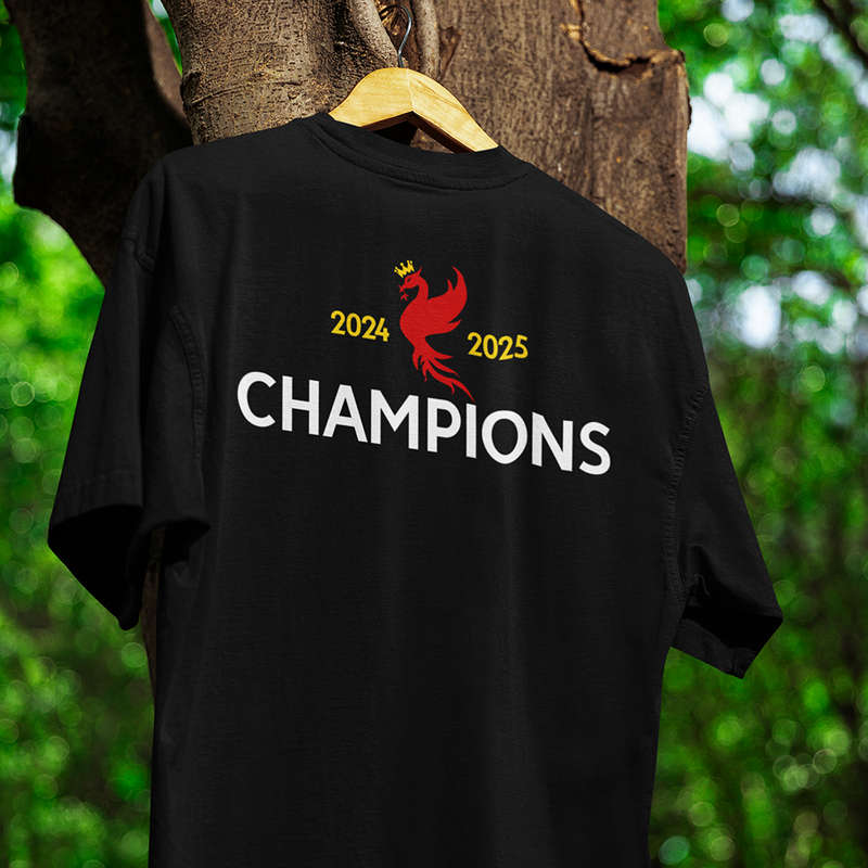 Bufftee League Champions 2024-2025 Liver-Bird Away Supporters Jersey Style T-shirt