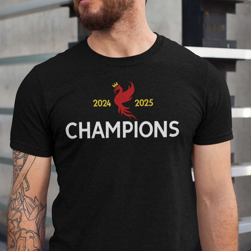 Bufftee League Champions 2024-2025 Liver-Bird Away Supporters Jersey Style T-shirt