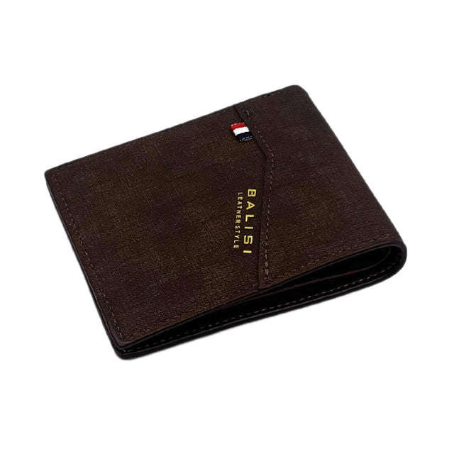 Balisi Style Men's Leather Wallet Brown