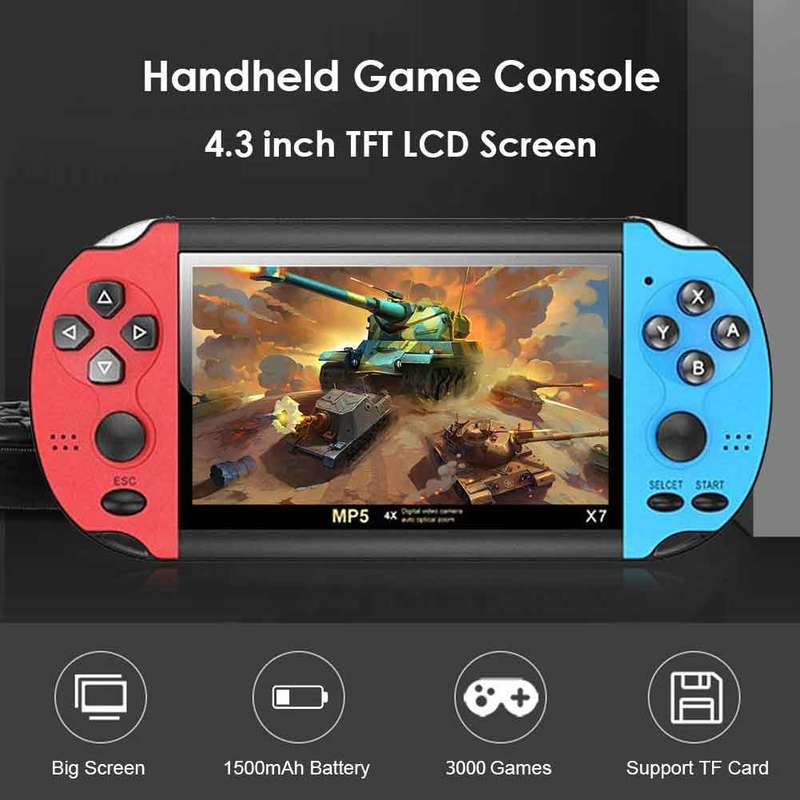 4.3inch Handheld MP5 X7 Retro Game Console-8GB