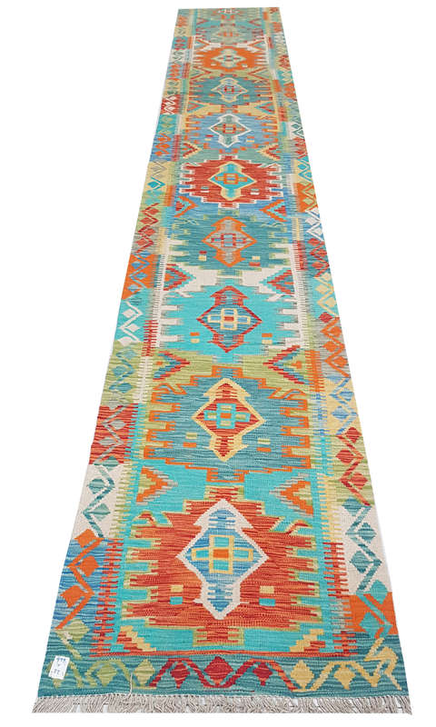 Afghan hand woven Choubi kilim 982 x 75 cm
