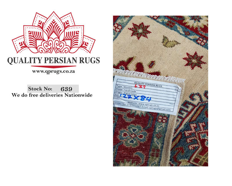Stunning Handmade Kazaq Carpet 127 X 84cm