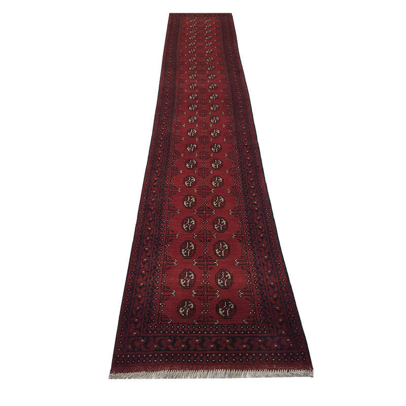 Gorgeous Red Afghan Carpet 477 x 83 cm