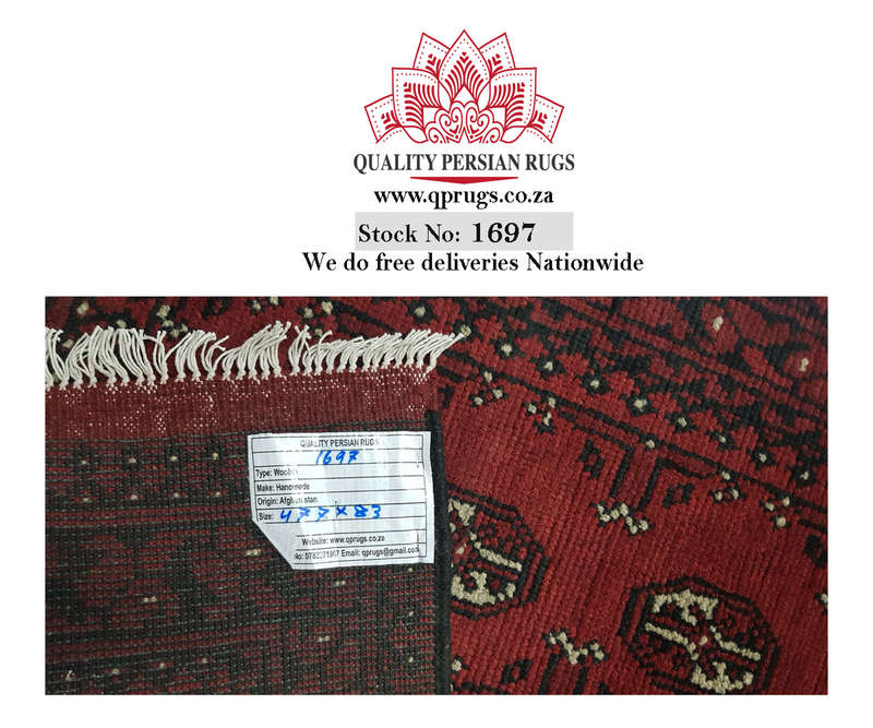 Gorgeous Red Afghan Carpet 477 x 83 cm
