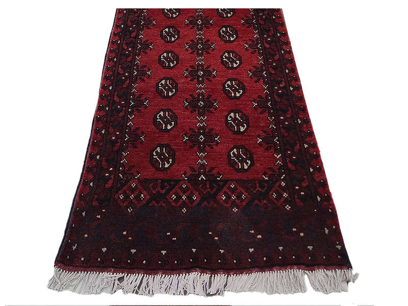 Stunning Red Afghan Carpet 756 x 72 cm