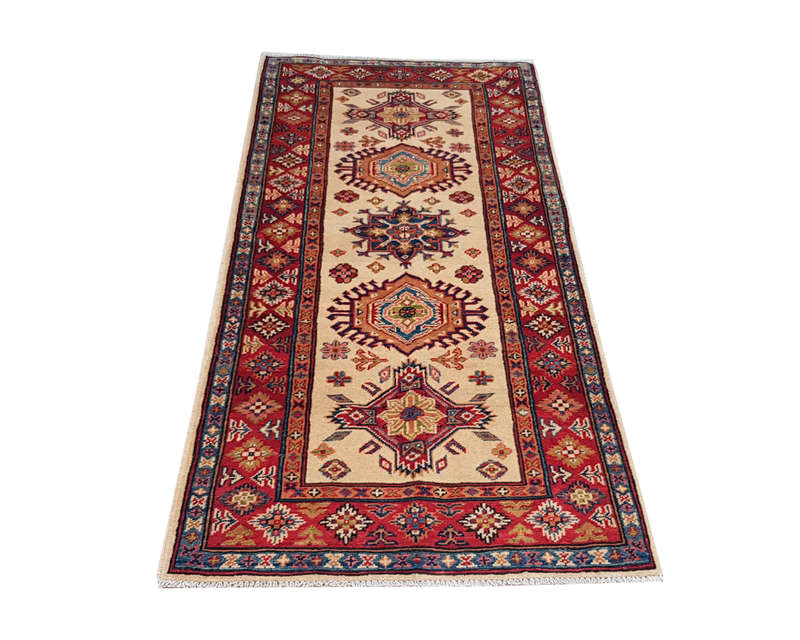 Stunnig Afghan Handmade Kazaq Carpet 189 x 83cm