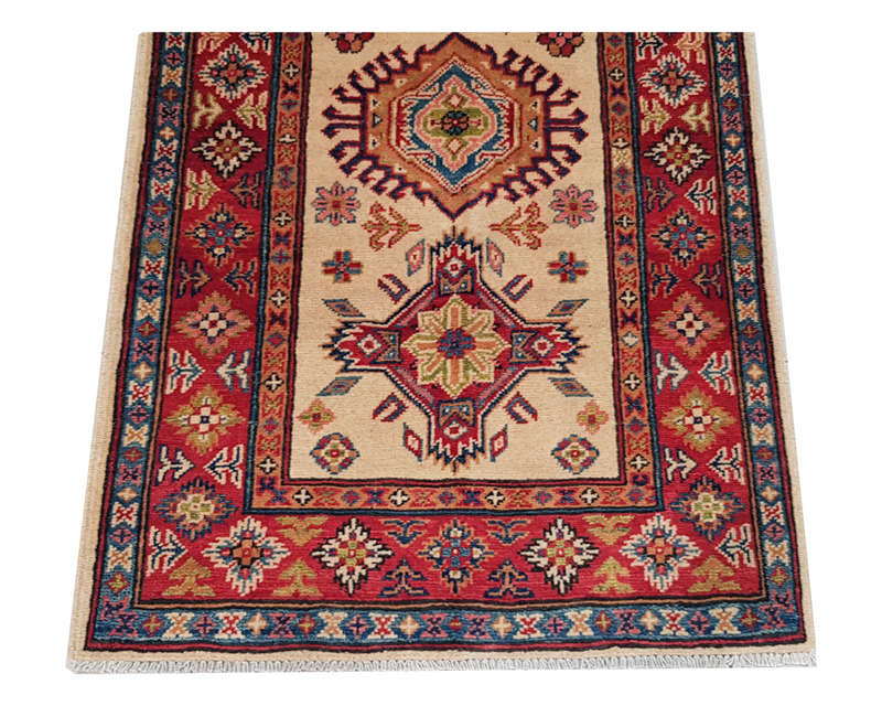 Stunnig Afghan Handmade Kazaq Carpet 189 x 83cm