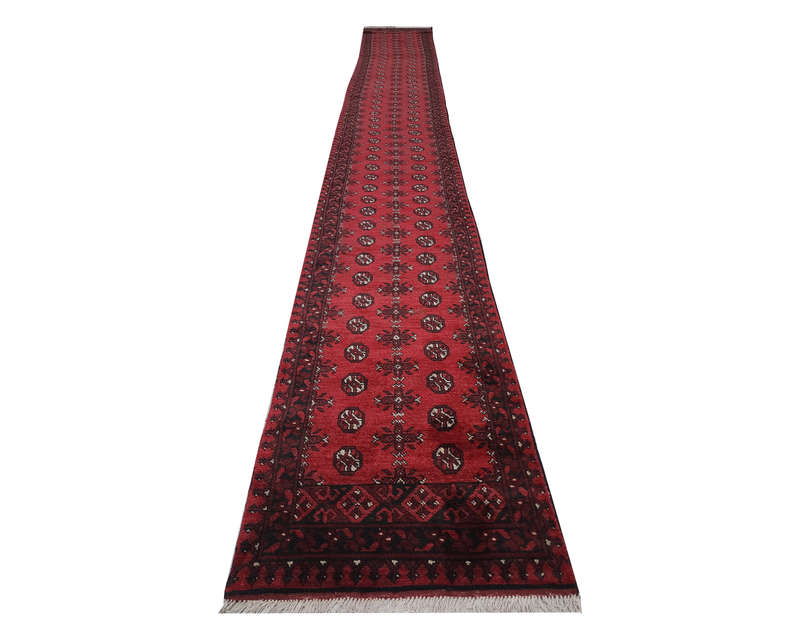 Fine Red Afghan Carpet 754 x 72 cm