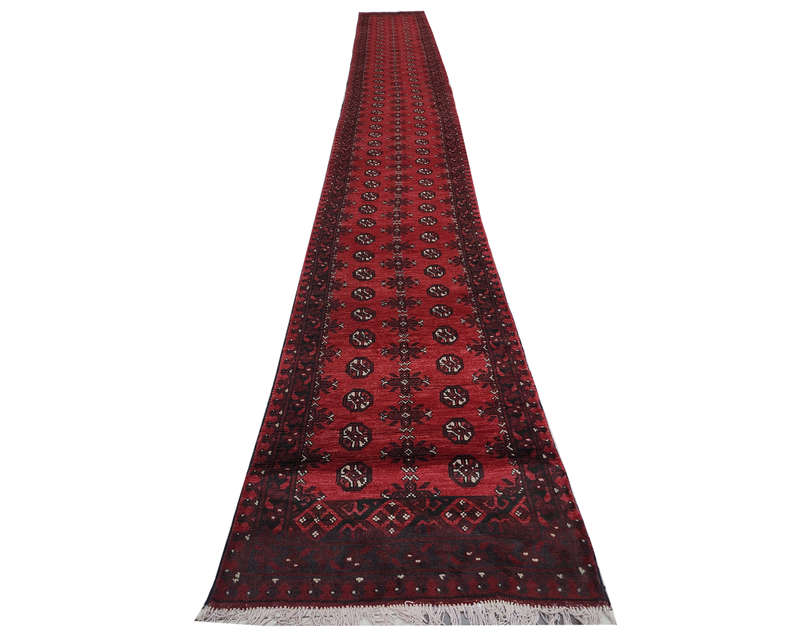 Fine Red Afghan Carpet 754 x 72 cm
