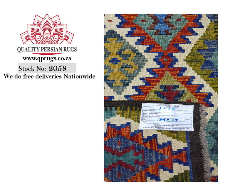 Gorgeous Afghan Maimana kilim 189 x 67 cm