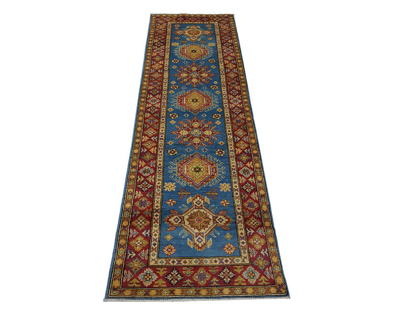 Gorgeous Afghan Handmade Kazaq Carpet 308 X 84 cm