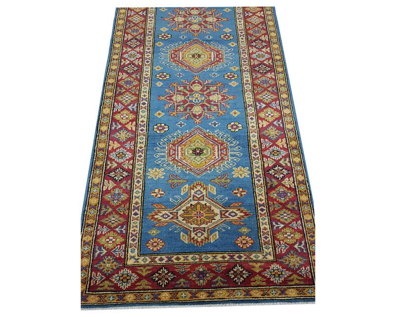 Gorgeous Afghan Handmade Kazaq Carpet 308 X 84 cm