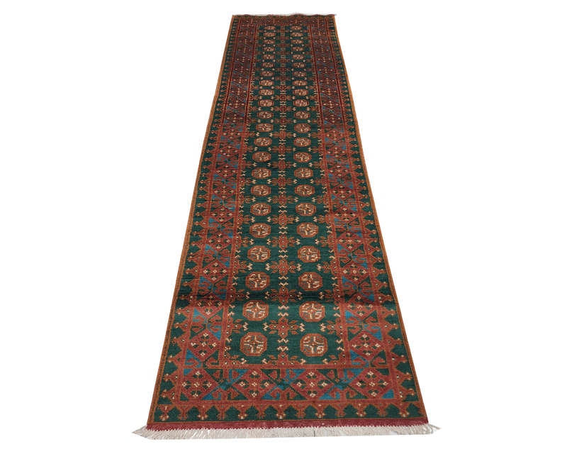 Stunning Afghan Kunduz Carpet 380 X 82cm