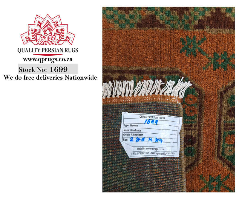 Beautiful Afghan Kunduz Carpet 286 X 79 cm