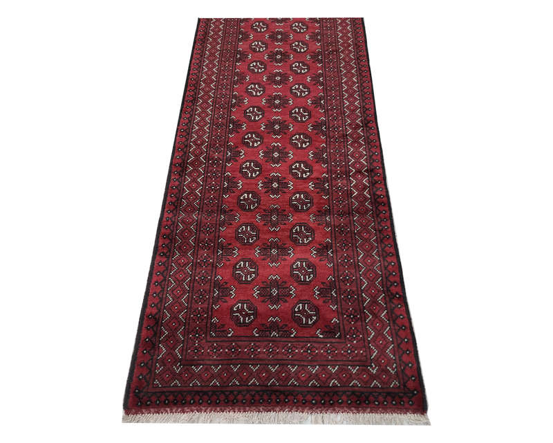 Fine Red Afghan Carpet 489 x 81 cm