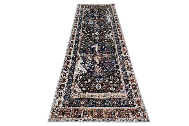 Blue Machine Made carpet 300 x 80 cm