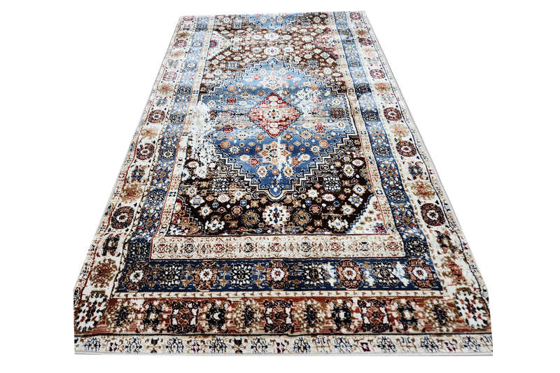 Blue Machine Made carpet 300 x 80 cm