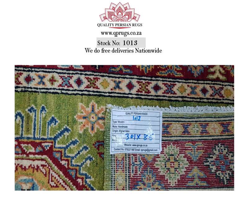 Gorgeous Afghan Handmade Kazaq Carpet 301 X 85cm