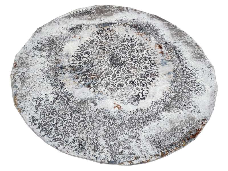 Beautiful Grey Round Carpet 200 x 200 cm