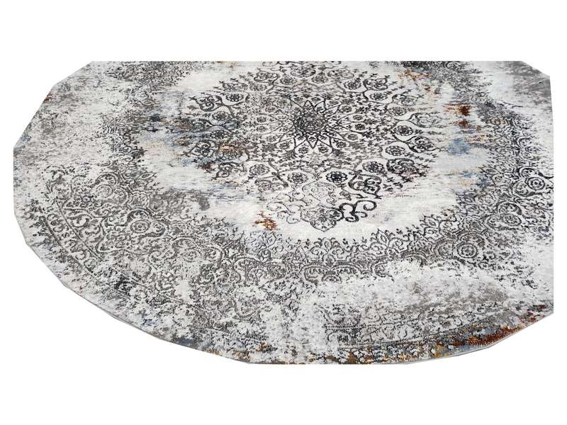 Beautiful Grey Round Carpet 200 x 200 cm
