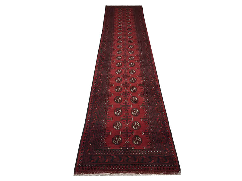Stunning Red Afghan Carpet 472 x 79 cm