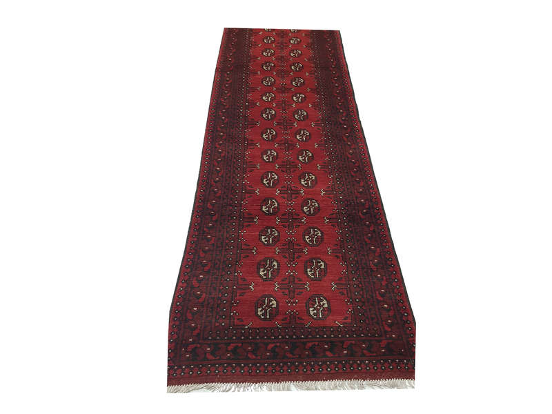Stunning Red Afghan Carpet 472 x 79 cm