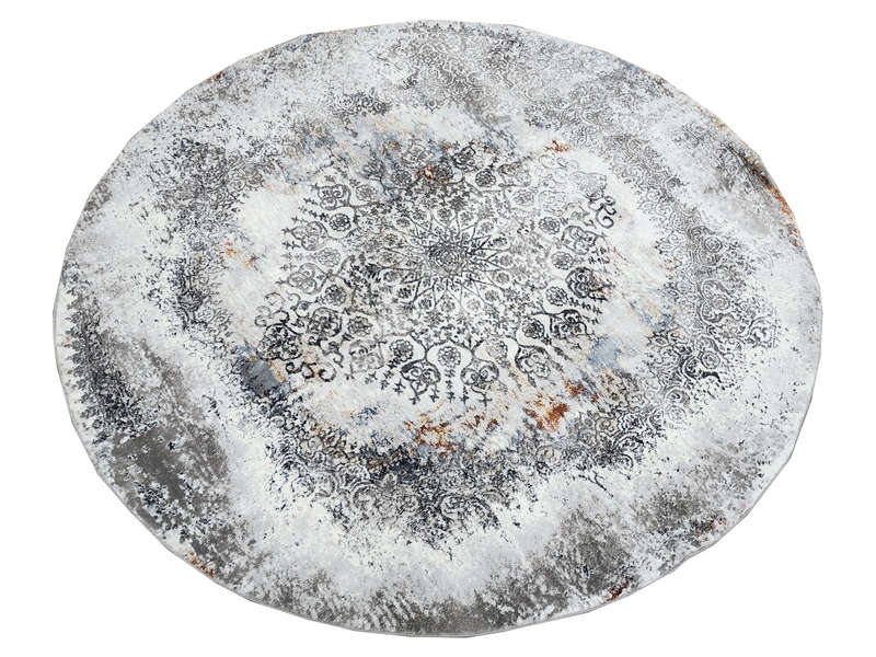 Beautiful Grey Round Carpet 200 x 200 cm